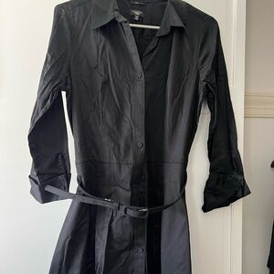 Talbots Black Long Sleeve Dress with Belt